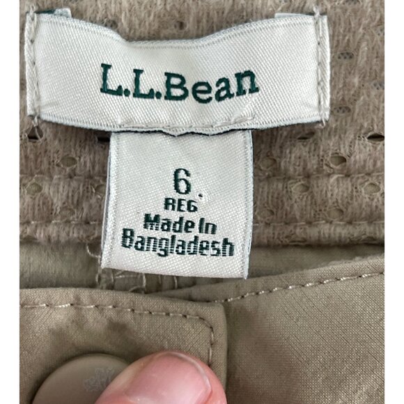 LL Bean Womens Water-Repellent Comfort Trail Pants‎ Straight-Leg Crop Ash Tan 6 - Picture 9 of 12